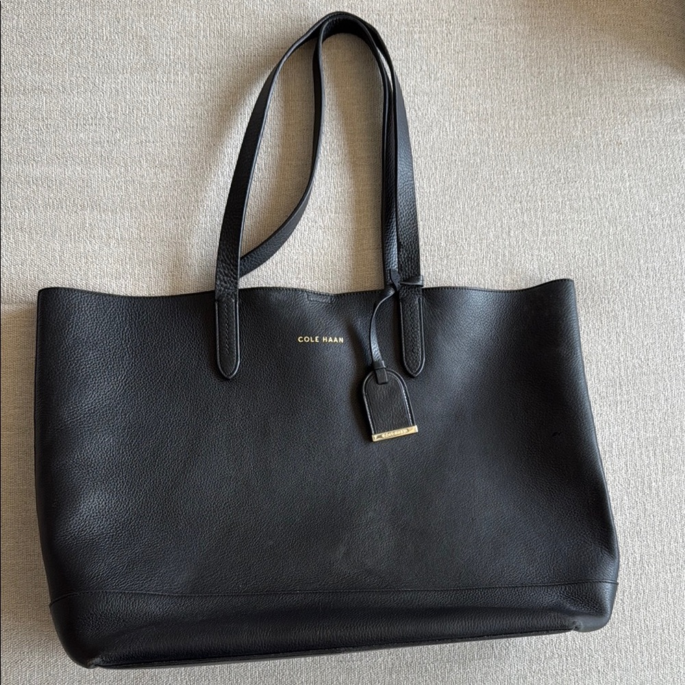 Cole Haan Black Leather Tote Bag